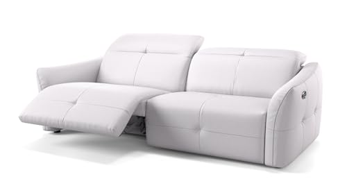 sofanella Leder 3-Sitzer CASADO - Hochwertige Dreisitzer Couch italienisches Design - Designer Ledersofa mit Relax-Sitzverstellung - Weiß M: 228 Breite x 108 Tiefe sofanella Leder 3-Sitzer CASADO - Hochwertige Dreisitzer Couch italienisches Design - Designer Ledersofa mit Relax-Sitzverstellung - Weiß M: 228 Breite x 108 Tiefe von sofanella