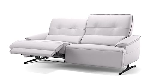 sofanella Leder 3-Sitzer PERLO - Hochwertige Dreisitzer Couch italienisches Design - Designer Ledersofa mit Relax-Sitzverstellung - Weiß M: 218 Breite x 101 Tiefe sofanella Leder 3-Sitzer PERLO - Hochwertige Dreisitzer Couch italienisches Design - Designer Ledersofa mit Relax-Sitzverstellung - Weiß M: 218 Breite x 101 Tiefe von sofanella