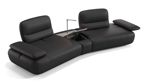 sofanella Leder Sofa mit Mittelkonsole Dubai - Designer Couch italienisches Design - Hochwertiges Ledersofa mit Relax-Sitzverstellung - Schwarz M: 340 Breite x 116 Tiefe sofanella Leder Sofa mit Mittelkonsole Dubai - Designer Couch italienisches Design - Hochwertiges Ledersofa mit Relax-Sitzverstellung - Schwarz M: 340 Breite x 116 Tiefe von sofanella