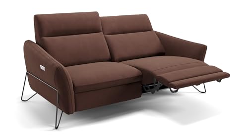 sofanella Stoff 2-Sitzer MASANO - Hochwertige Zweisitzer Couch italienisches Design - Designer Stoffsofa mit Relax-Sitzverstellung - Dunkelbraun sofanella Stoff 2-Sitzer MASANO - Hochwertige Zweisitzer Couch italienisches Design - Designer Stoffsofa mit Relax-Sitzverstellung - Dunkelbraun von sofanella