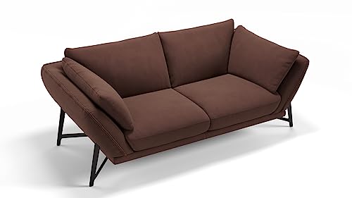 sofanella Stoff 2-Sitzer Sofa Estella - Hochwertige Zweisitzer Couch italienisches Design - Designer Stoffsofa ohne Funktion - Dunkelbraun sofanella Stoff 2-Sitzer Sofa Estella - Hochwertige Zweisitzer Couch italienisches Design - Designer Stoffsofa ohne Funktion - Dunkelbraun von sofanella