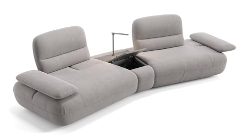 Sofanella Stoff Sofa mit Mittelkonsole Dubai - Designer Couch italienisches Design - Hochwertiges Stoffsofa mit Relax-Sitzverstellung - Hellgrau S: 320 Breite x 116 Tiefe Sofanella Stoff Sofa mit Mittelkonsole Dubai - Designer Couch italienisches Design - Hochwertiges Stoffsofa mit Relax-Sitzverstellung - Hellgrau S: 320 Breite x 116 Tiefe von Sofanella
