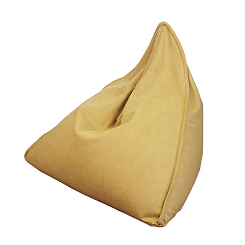 Sofdicht Sitzsack-Stuhlbezug ohne Füllung, wasserdicht, für drinnen und draußen, mit Reißverschluss, hohe Rückenlehne, Sitzsack für Erwachsene und Kinder, Gelb, Größe S von Sofdicht