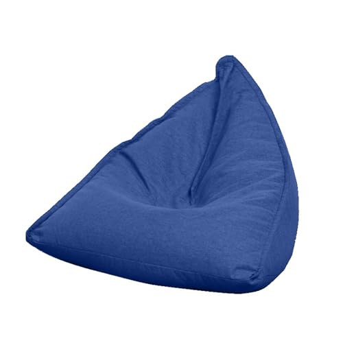 Sofdicht Sitzsackbezug mit hoher Rückenlehne, Bodenbezug, faltbar, Leinen, einfarbig, schlichtes Design, Sitzlehne ohne Füllung, für Erwachsene, Kinder, Teenager, Dunkelblau, Größe XL von Sofdicht