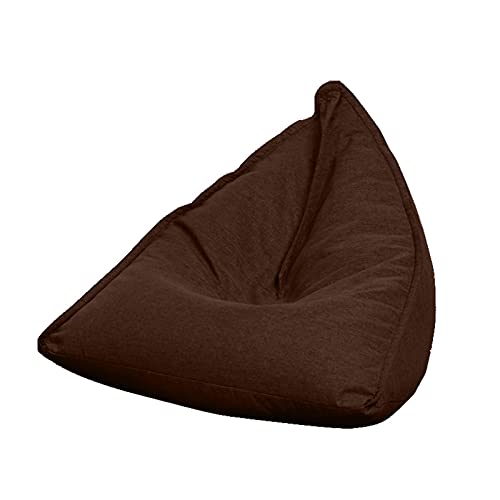 Sofdicht Sitzsackbezug mit hoher Rückenlehne, Bodenbezug, faltbar, Leinen, einfarbig, schlichtes Design, Sitzlehne ohne Füllung, für Erwachsene, Kinder, Teenager, Dunkelbraun, Größe M von Sofdicht