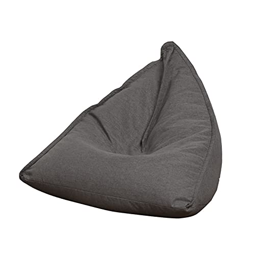Sofdicht Sitzsackbezug mit hoher Rückenlehne, Bodenbezug, faltbar, Leinen, einfarbig, schlichtes Design, Sitzlehne ohne Füllung, für Erwachsene, Kinder, Teenager, Dunkelgrau, Größe XXL von Sofdicht