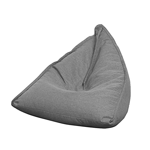 Sofdicht Sitzsackbezug mit hoher Rückenlehne, Bodenbezug, faltbar, Leinen, einfarbig, schlichtes Design, Sitzlehne ohne Füllung, für Erwachsene, Kinder, Teenager, Hellgrau, Größe M von Sofdicht