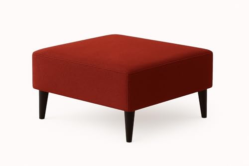 Calmo Fußhocker – Moderner Polsterhocker mit Metallfüßen, Stoff Curio, Bequemer Hocker für Wohnzimmer, Büro oder Lounge Breite: 45 cm (Curio 55 - riot) von Sofello
