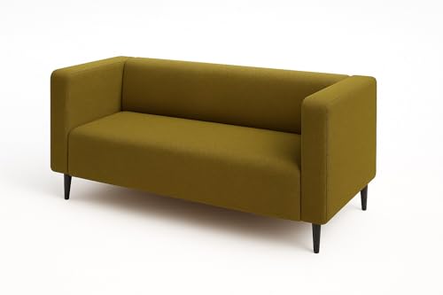 Sofello Modernes Komfortables Zweisitzer-Polstersofa CALMO - 2 sitzer Sofa Möbel Breite160 cm (Curio 35 - Olive) von Sofello