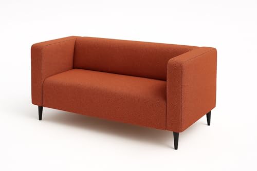 Sofello Modernes Komfortables Zweisitzer-Polstersofa CALMO - 2 sitzer Sofa Möbel Breite160 cm (Curio 55 - rot) von Sofello