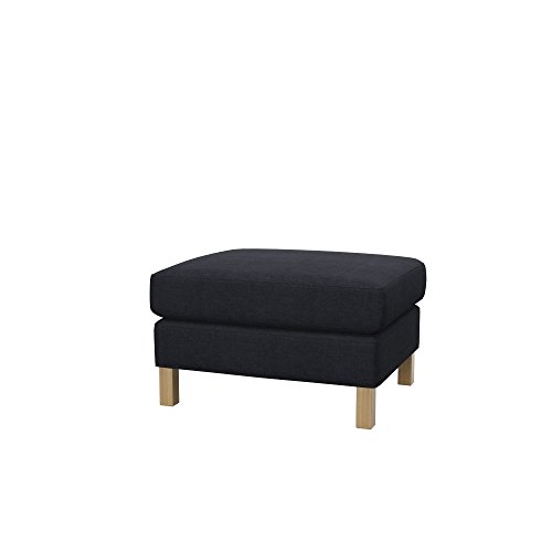 Soferia Hockerbezug Kompatibel Mit KARLSTAD Hocker Überzieher Hocker-Husse Hockerüberwurf Kratzfest Hydrophobie Allergenfrei Elegance Grau von Soferia