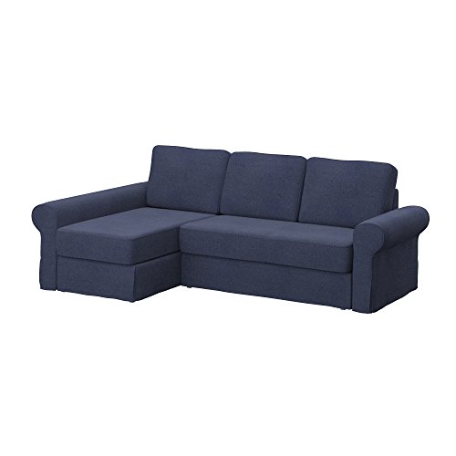 Soferia Kompatible Ersatzbezug fur BACKABRO 2er-Sofa mit Recamiere, Stoff Naturel Navy Blue (FLECKENBESTÄNDIG), Blau von Soferia