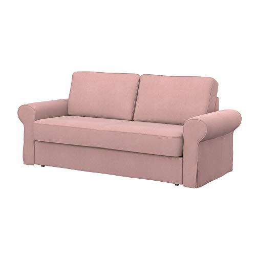 Soferia Kompatible Ersatzbezug fur BACKABRO 3er-Bettsofa, Stoff Majestic Velvet Blush Pink (FLECKENABWEISEND und WASSERABWEISEND), Rosa von Soferia