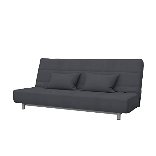 Soferia Kompatible Ersatzbezug fur BEDDINGE 3-er Bettsofa, Stoff Eco Leather Grey (FLECKENABWEISEND und WASSERABWEISEND), Grau von Soferia