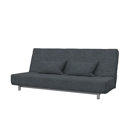 Soferia Kompatible Ersatzbezug fur BEDDINGE 3-er Bettsofa, Stoff Strong Dark Grey (FLECKENBESTÄNDIG und Kratzfest), Grau von Soferia