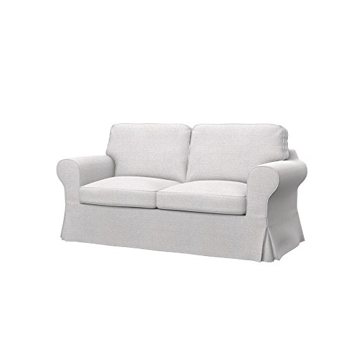 Soferia Kompatible Ersatzbezug fur EKTORP 2er-Bettsofa, Stoff Naturel Off White (FLECKENBESTÄNDIG), Off-White von Soferia