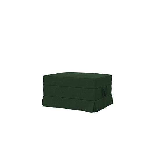 Soferia Kompatible Ersatzbezug fur EKTORP Hocker, Stoff Majestic Velvet Bottle Green (FLECKENABWEISEND und WASSERABWEISEND), Grün von Soferia