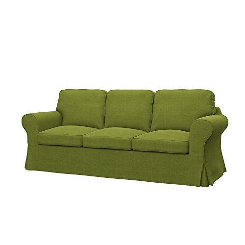 Soferia Kompatible Ersatzbezug fur EKTORP PIXBO 3er-Bettsofa, Stoff Elegance Green (FLECKENBESTÄNDIG, WASSERABWEISEND und Kratzfest), Grün von Soferia