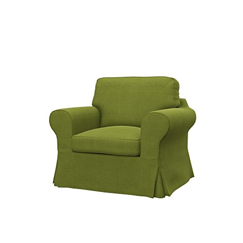 Soferia Kompatible Ersatzbezug fur EKTORP Sessel, Stoff Elegance Green (FLECKENBESTÄNDIG, WASSERABWEISEND und Kratzfest), Grün von Soferia
