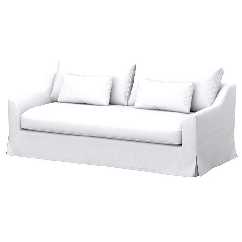 Soferia Kompatible Ersatzbezug fur FARLOV 3er-Sofa, Stoff Eco Leather White (FLECKENABWEISEND und WASSERABWEISEND), Weiß von Soferia