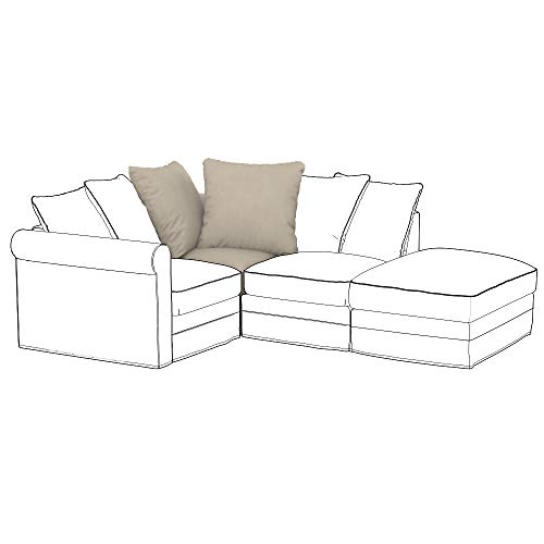 Soferia Sofabezug L Form Kompatibel Mit GRONLID Eckelement Ecksofaüberzug Ecksofaüberwurf Sofaschoner Cover Einfache Reinigung Allergiefrei Wasserabweisend Majestic Velvet Beige von Soferia