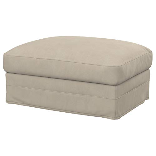 Soferia Hockerbezug Kompatibel Mit GRONLID Hocker Hocker-Husse Hockerüberwurf Cover Einfache Reinigung Allergiefrei Wasserabweisend Majestic Velvet Beige von Soferia