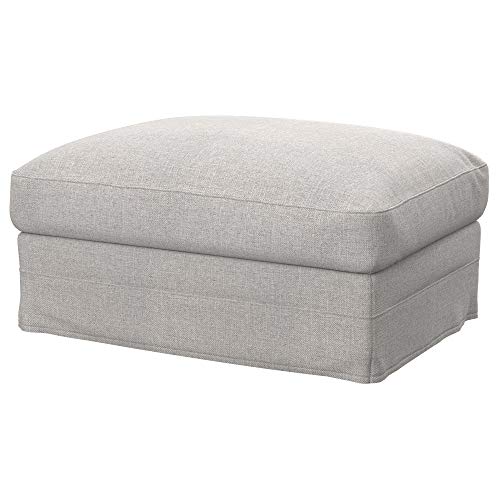Soferia Hockerbezug Kompatibel Mit GRONLID Hocker Überzieher Hocker-Husse Hockerüberwurf Cover Einfache Reinigung Allergiefrei Naturel Beige von Soferia