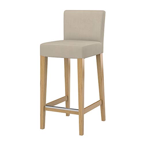 Soferia Stuhlhusse Kompatibel Mit HENRIKSDAL Barkruk Stuhlbezug Stuhl Cover Einfache Reinigung Allergiefrei Wasserabweisend Majestic Velvet Beige von Soferia