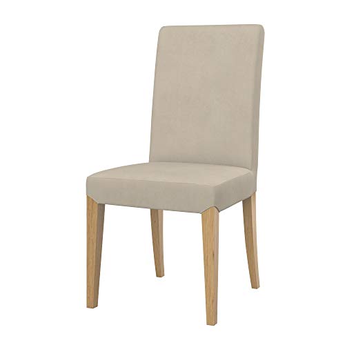 Soferia Stuhlhusse Kompatibel Mit HENRIKSDAL Stuhl Stuhlbezug Cover Einfache Reinigung Allergiefrei Wasserabweisend Majestic Velvet Beige von Soferia