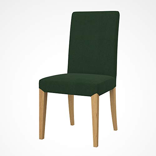 Soferia Stuhlhusse Kompatibel Mit HENRIKSDAL Stuhl Stuhlbezug Cover Einfache Reinigung Allergiefrei Wasserabweisend Majestic Velvet Flasche grün von Soferia