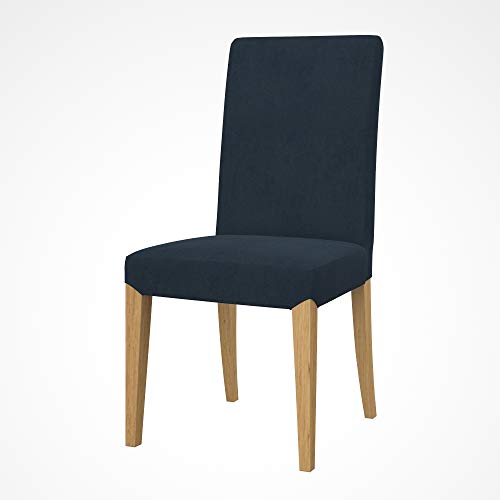 Soferia Stuhlhusse Kompatibel Mit HENRIKSDAL Stuhl Stuhlbezug Cover Einfache Reinigung Allergiefrei Wasserabweisend Majestic Velvet Navy Blau von Soferia