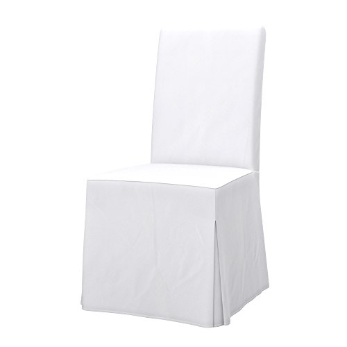 Soferia Kompatible Ersatzbezug fur HENRIKSDAL Stuhl (bezug lang), Stoff Eco Leather White (FLECKENABWEISEND und WASSERABWEISEND), Weiß von Soferia