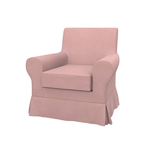 Soferia Kompatible Ersatzbezug fur JENNYLUND Sessel, Stoff Majestic Velvet Blush Pink (FLECKENABWEISEND und WASSERABWEISEND), Rosa von Soferia