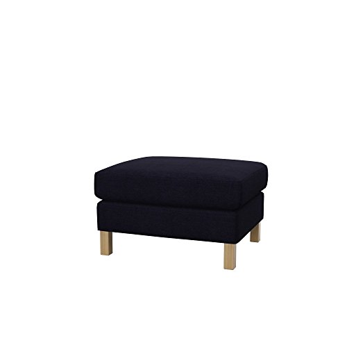Soferia Hockerbezug Kompatibel Mit KARLSTAD Hocker Überzieher Hocker-Husse Hockerüberwurf Kratzfest Hydrophobie Allergenfrei Elegance Schwarz von Soferia