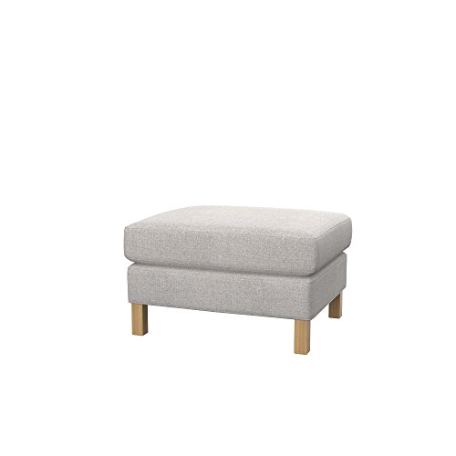 Soferia Kompatible Ersatzbezug fur KARLSTAD Hocker, Stoff Naturel Beige (FLECKENBESTÄNDIG), Beige von Soferia