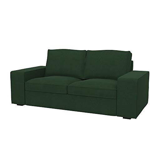 Soferia Kompatible Ersatzbezug fur KIVIK 2er-Sofa, Stoff Majestic Velvet Bottle Green (FLECKENABWEISEND und WASSERABWEISEND), Grün von Soferia