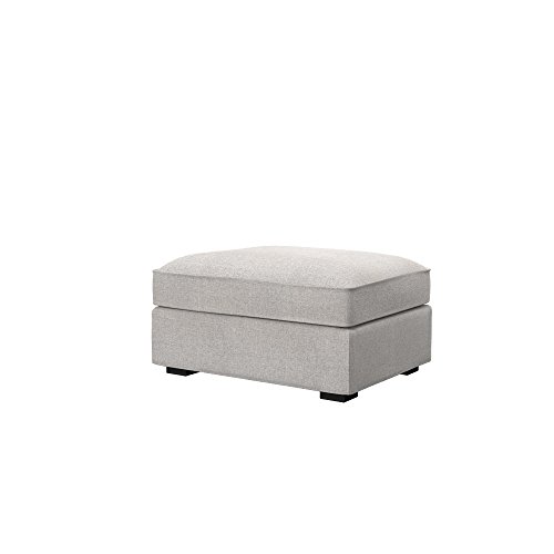 Soferia Hockerbezug Kompatibel Mit KIVIK Hocker Überzieher Hocker-Husse Hockerüberwurf Cover Einfache Reinigung Allergiefrei Naturel Beige von Soferia