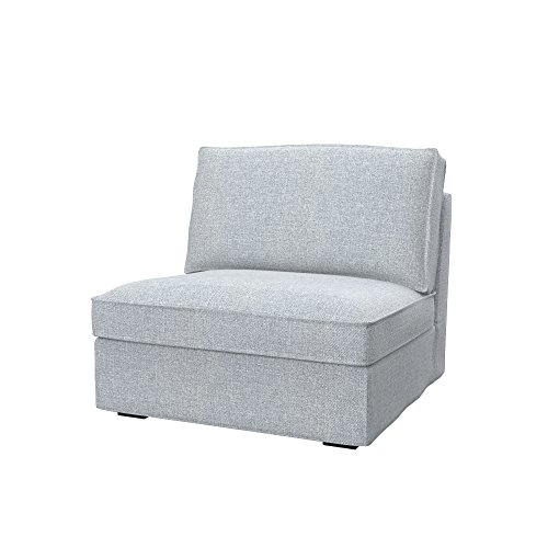 Soferia Kompatible Ersatzbezug fur KIVIK sitzelement 1, Stoff Naturel Light Grey (FLECKENBESTÄNDIG), Grau von Soferia