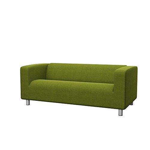 Soferia Kompatible Ersatzbezug fur KLIPPAN 2er-Sofa, Stoff Elegance Green (FLECKENBESTÄNDIG, WASSERABWEISEND und Kratzfest), Grün von Soferia
