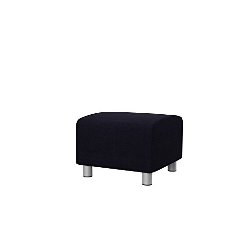 Soferia Kompatible Ersatzbezug fur KLIPPAN Hocker, Stoff Elegance Black (FLECKENBESTÄNDIG, WASSERABWEISEND und Kratzfest), Schwarz von Soferia