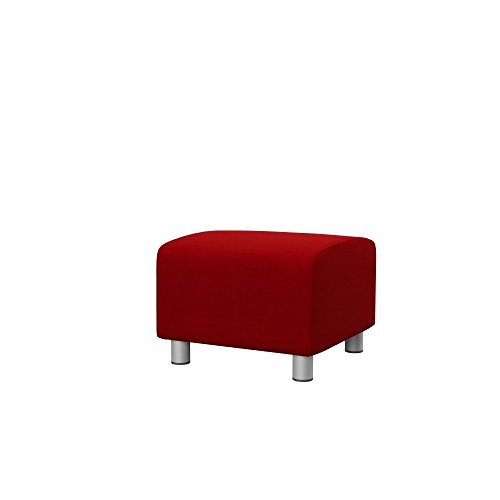 Soferia Kompatible Ersatzbezug fur KLIPPAN Hocker, Stoff Elegance Red (FLECKENBESTÄNDIG, WASSERABWEISEND und Kratzfest), Rot von Soferia