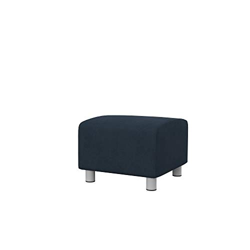 Soferia Hockerbezug Kompatibel Mit KLIPPAN Hocker Hocker-Husse Hockerüberwurf Cover Einfache Reinigung Allergiefrei Wasserabweisend Majestic Velvet Navy Blau von Soferia