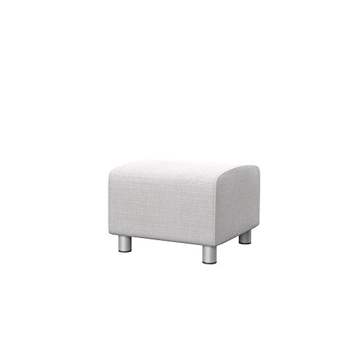 Soferia Kompatible Ersatzbezug fur KLIPPAN Hocker, Stoff Naturel Off White (FLECKENBESTÄNDIG), Off-White von Soferia