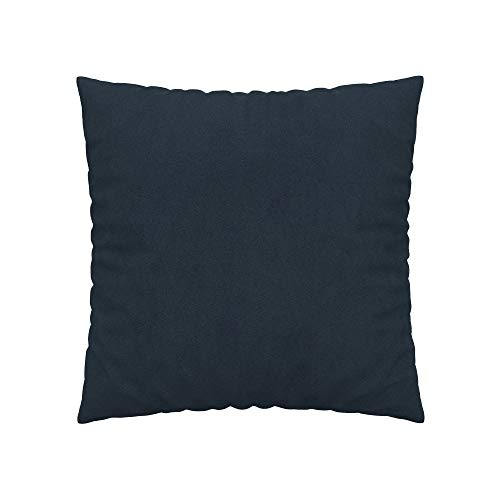 Soferia Kompatible Ersatzbezug fur Kissenbezug 50x50cm, Stoff Majestic Velvet Navy (FLECKENABWEISEND und WASSERABWEISEND), Blau von Soferia