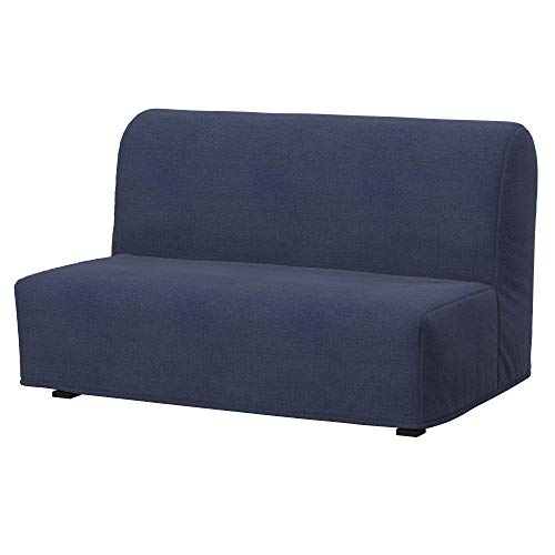 Soferia Kompatible Ersatzbezug fur LYCKSELE 2er-Bettsofa, Stoff Naturel Navy Blue (FLECKENBESTÄNDIG), Blau von Soferia