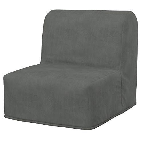 Soferia Kompatible Ersatzbezug fur LYCKSELE Sessel, Stoff Majestic Velvet Grey (FLECKENABWEISEND und WASSERABWEISEND), Grau von Soferia