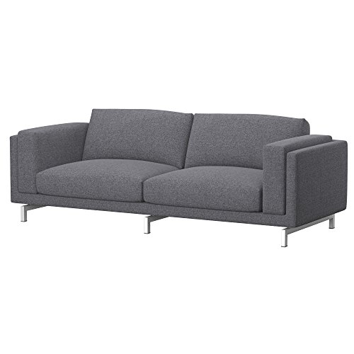 Soferia Kompatible Ersatzbezug fur NOCKEBY 3er-Sofa, Stoff Naturel Grey (FLECKENBESTÄNDIG), Grau von Soferia