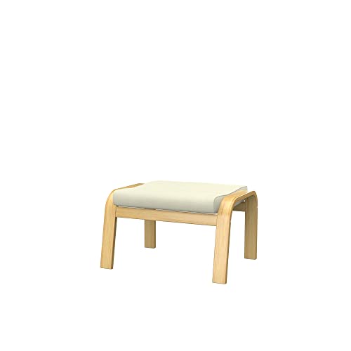 Soferia Kompatible Ersatzbezug fur POÄNG Hocker, Stoff Eco Leather Light Beige (FLECKENABWEISEND und WASSERABWEISEND), Beige von Soferia