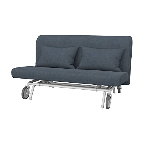 Soferia Sofabezug Kompatibel Mit PS 2er-Bettsofa Sofaüberzug Sofaüberwurf Sofaschoner Cover Wasserabweisend Fleckschutz Softi Grau Anthrazit von Soferia