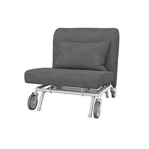 Soferia Sesselschoner Kompatibel Mit PS Sessel Sesselbezug Sesselüberzug Sesselhusse Cover Einfache Reinigung Allergiefrei Wasserabweisend Majestic Velvet Grau von Soferia